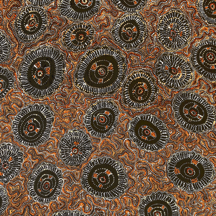 Aboriginal Artwork by Sabrina Nangala Robertson, Ngapa Jukurrpa (Water Dreaming) - Pirlinyarnu, 203x152cm