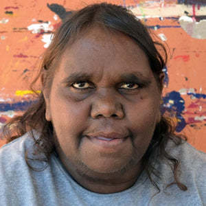 Aboriginal Art by Sabrina Nangala Robertson, Ngapa Jukurrpa (Water Dreaming) - Pirlinyarnu, 203x152cm - ART ARK®
