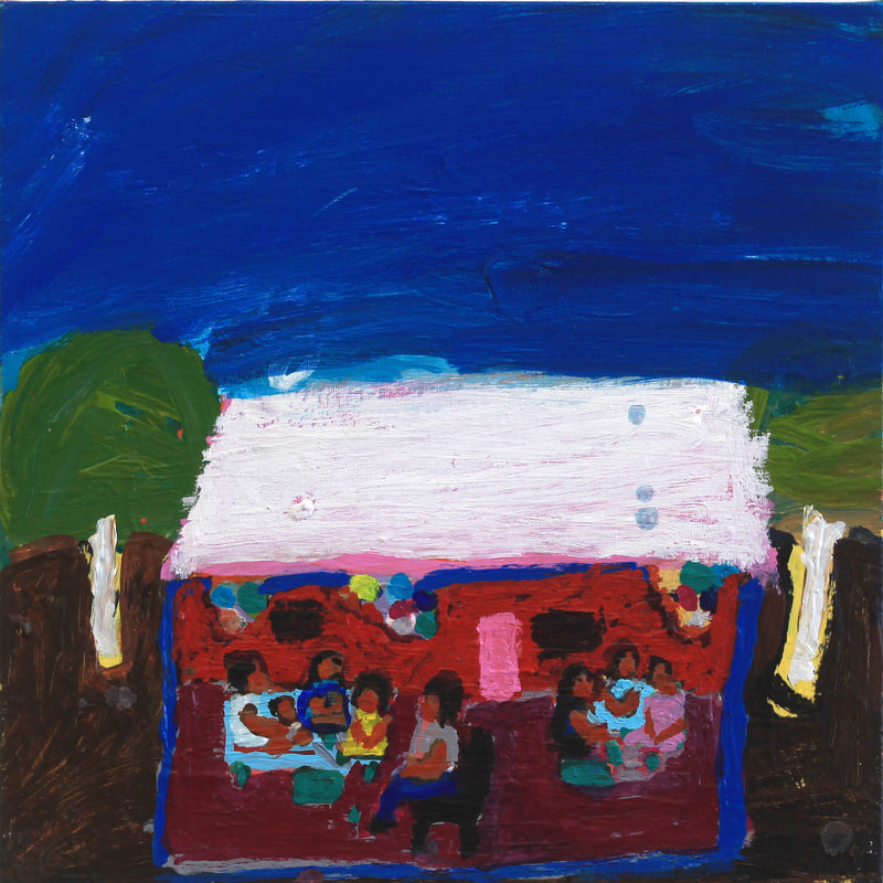 Aboriginal Artwork by Sally M Mulda, Happy Birthday Balloons, 40x40cm