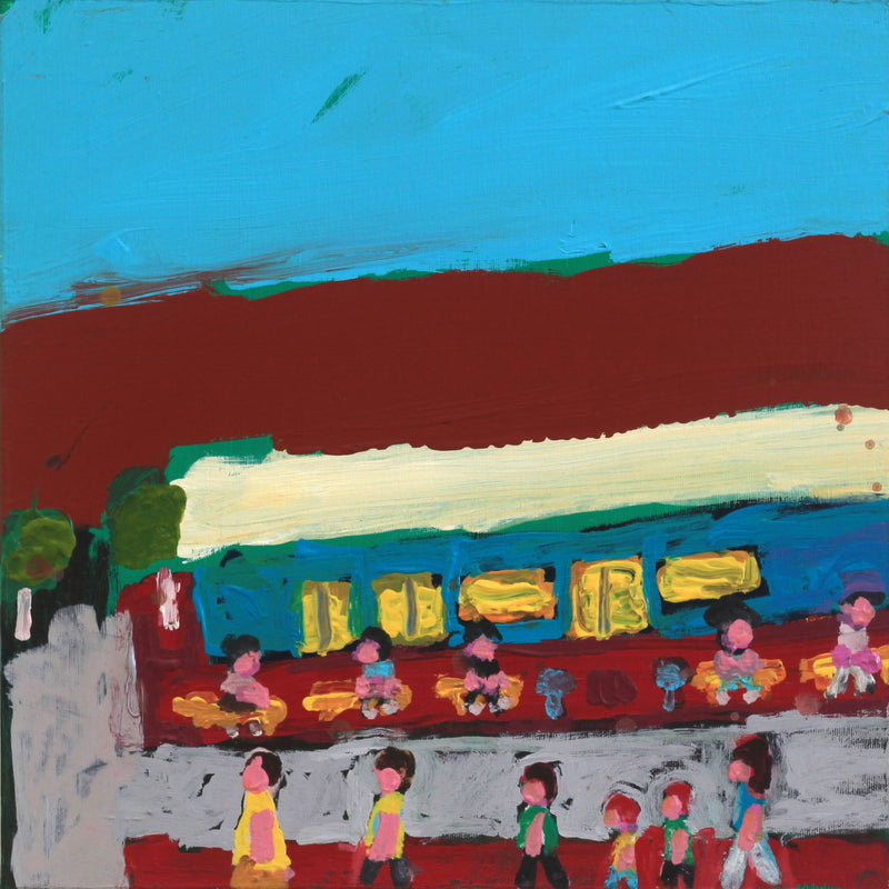 Aboriginal Artwork by Sally M Mulda, Outside Piggly Wiggly - Gap Road, 40x40cm