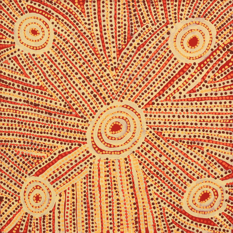Aboriginal Artwork by Sam Tjapanangka George, Kalaya Tjukurrpa, 50x50cm