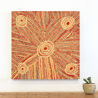 Aboriginal Artwork by Sam Tjapanangka George, Kalaya Tjukurrpa, 50x50cm