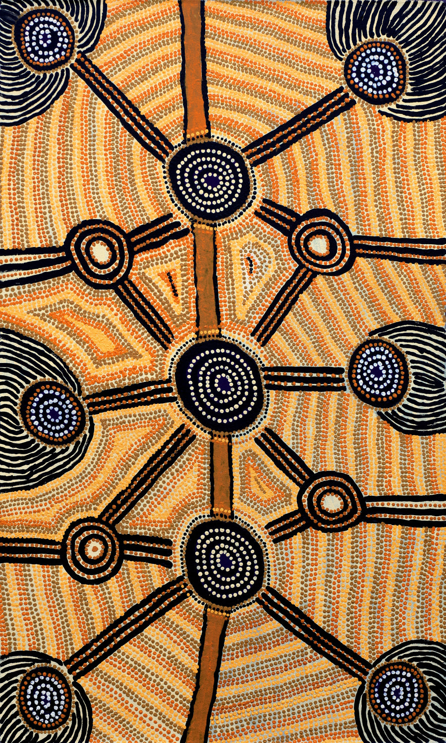 Aboriginal Artwork by Sam Tjapanangka George, Kalaya Tjukurrpa, 101x61