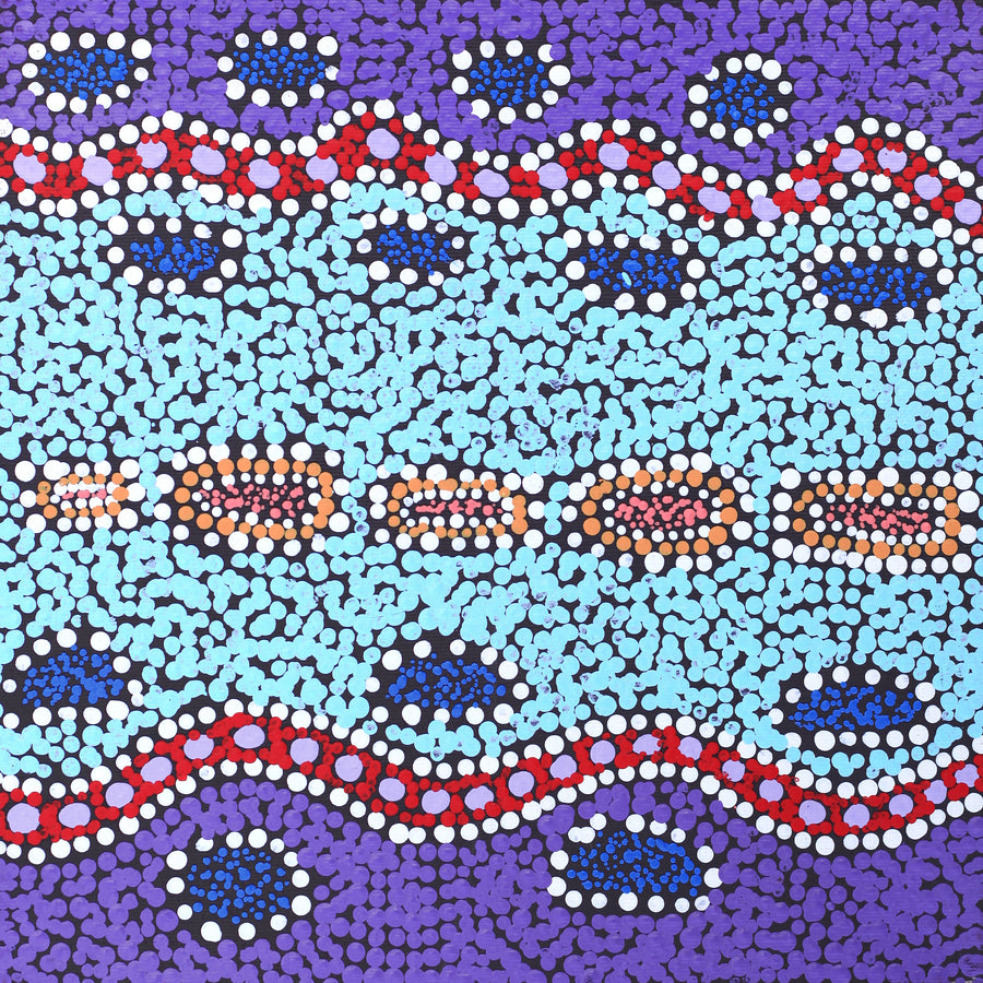 Aboriginal Artwork by Samantha Napurrurla Gibson, Lukarrara Jukurrpa, 30x30cm