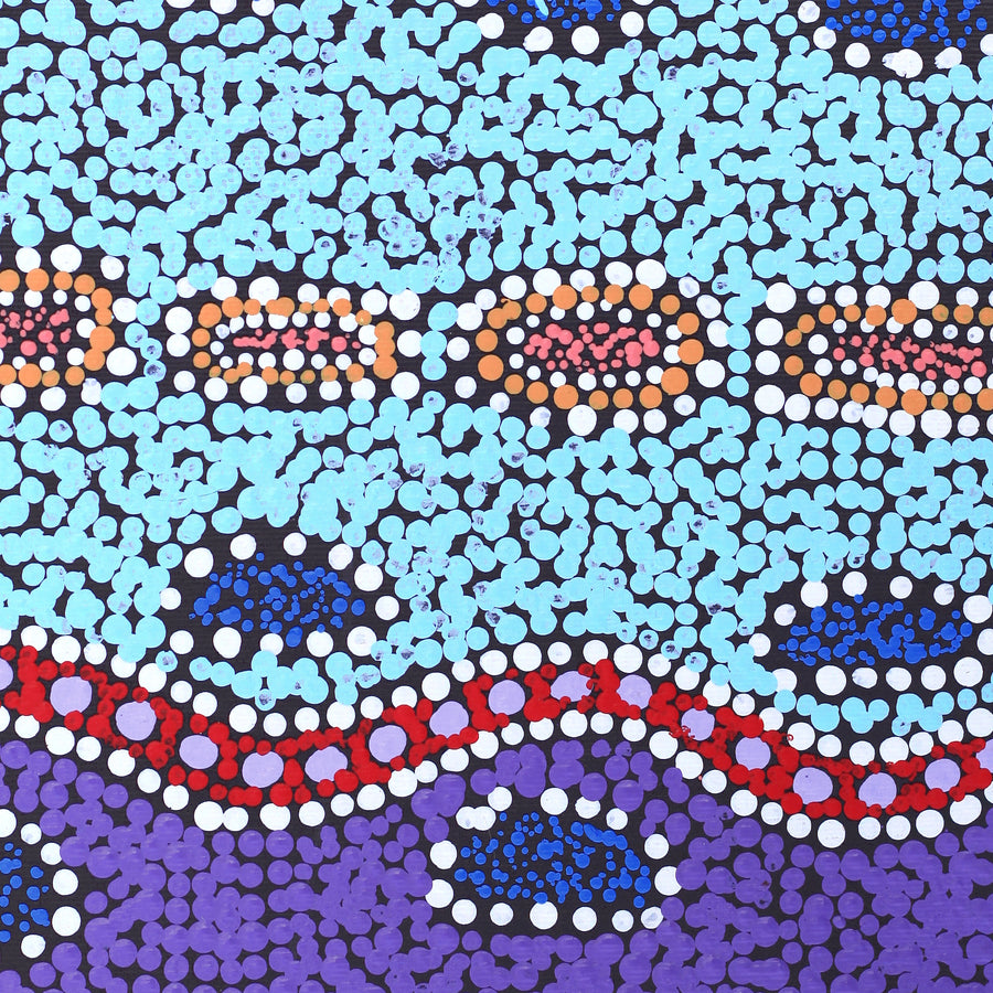 Aboriginal Artwork by Samantha Napurrurla Gibson, Lukarrara Jukurrpa, 30x30cm