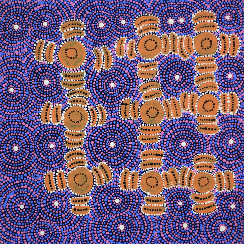 Aboriginal Artwork by Samantha Napangardi Granites, Pirlarla Jukurrpa, 30x30cm