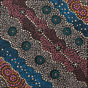 Aboriginal Artwork by Samara Napaljarri Dickson, Watiya-warnu Jukurrpa (Seed Dreaming), 30x30cm - ART ARK®