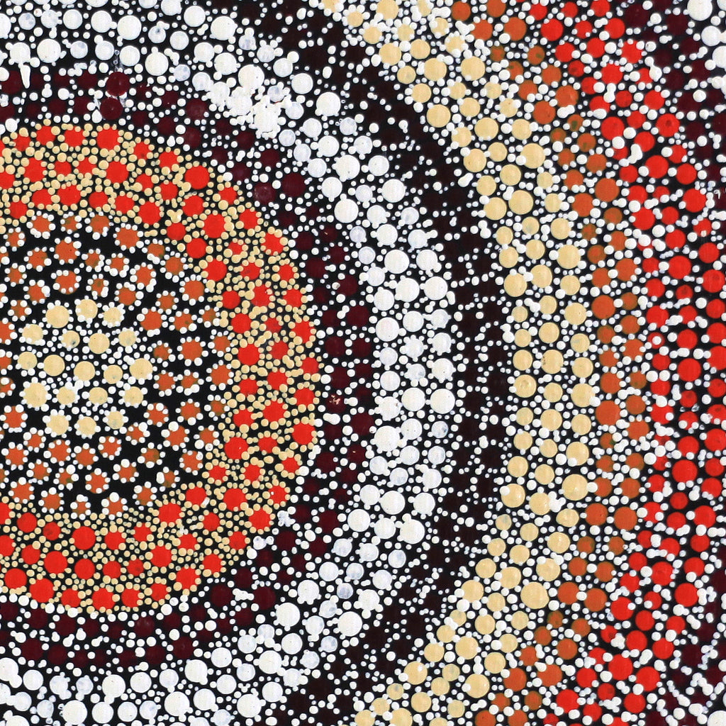 Aboriginal Artwork by Samara Napaljarri Dickson, Watiya-warnu Jukurrpa (Seed Dreaming), 30x30cm