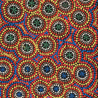 Aboriginal Artwork by Samara Napaljarri Dickson, Watiya-warnu Jukurrpa (Seed Dreaming), 107x30cm