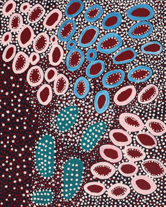 Aboriginal Artwork by Samuel Jampijinpa Collins, Yankirri Jukurrpa (Emu Dreaming), 76x61cm - ART ARK®