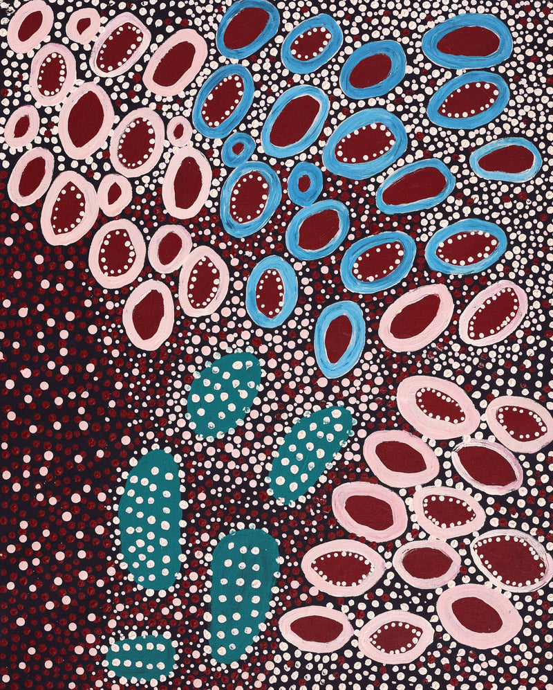 Aboriginal Artwork by Samuel Jampijinpa Collins, Yankirri Jukurrpa (Emu Dreaming), 76x61cm