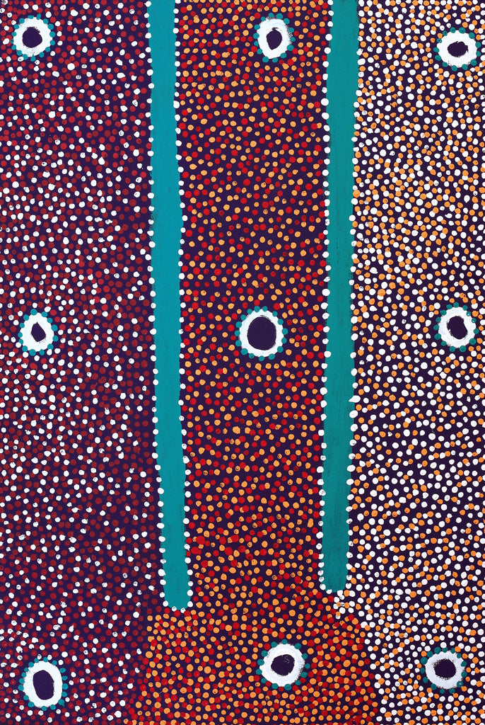 Aboriginal Artwork by Samuel Jampijinpa Collins, Yankirri Jukurrpa (Emu Dreaming), 91x61cm