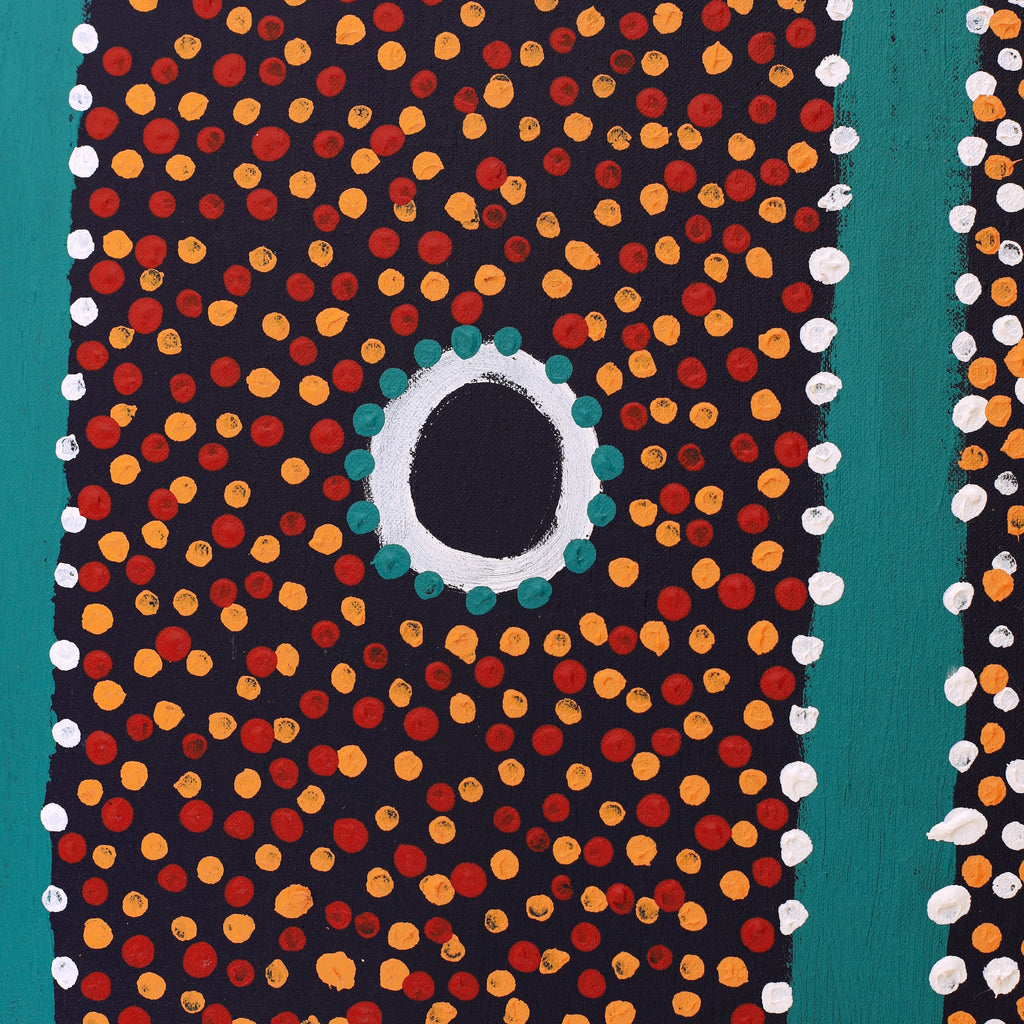 Aboriginal Artwork by Samuel Jampijinpa Collins, Yankirri Jukurrpa (Emu Dreaming), 91x61cm