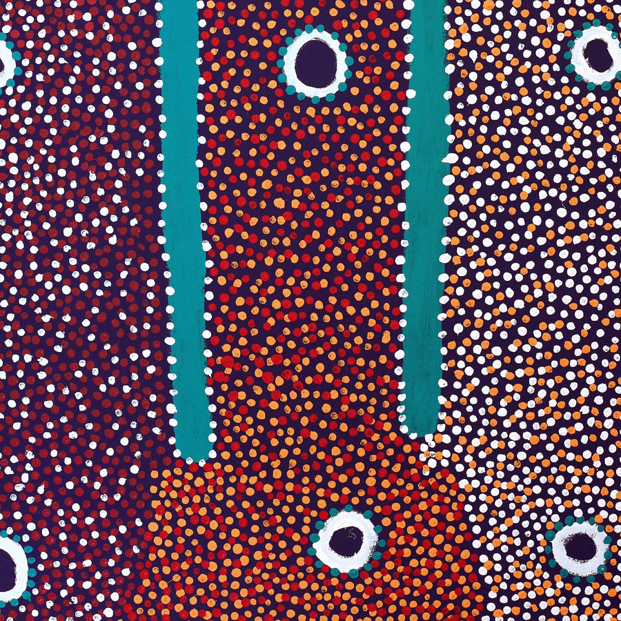 Aboriginal Artwork by Samuel Jampijinpa Collins, Yankirri Jukurrpa (Emu Dreaming), 91x61cm