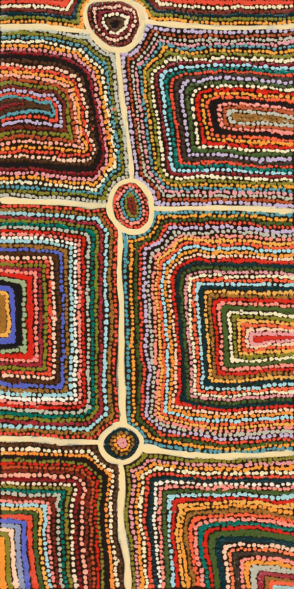 Aboriginal Art by Samuel Miller, Ngayuku Ngurra, 122x61cm - ART ARK®