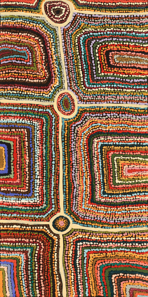 Aboriginal Artwork by Samuel Miller, Ngayuku Ngurra, 122x61cm