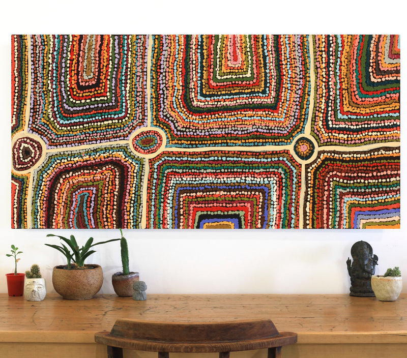 Aboriginal Artwork by Samuel Miller, Ngayuku Ngurra, 122x61cm