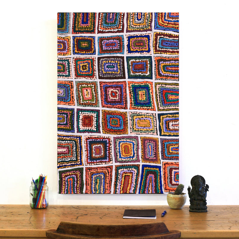 Aboriginal Artwork by Samuel Miller, Ngayuku Ngurra, 91x61cm