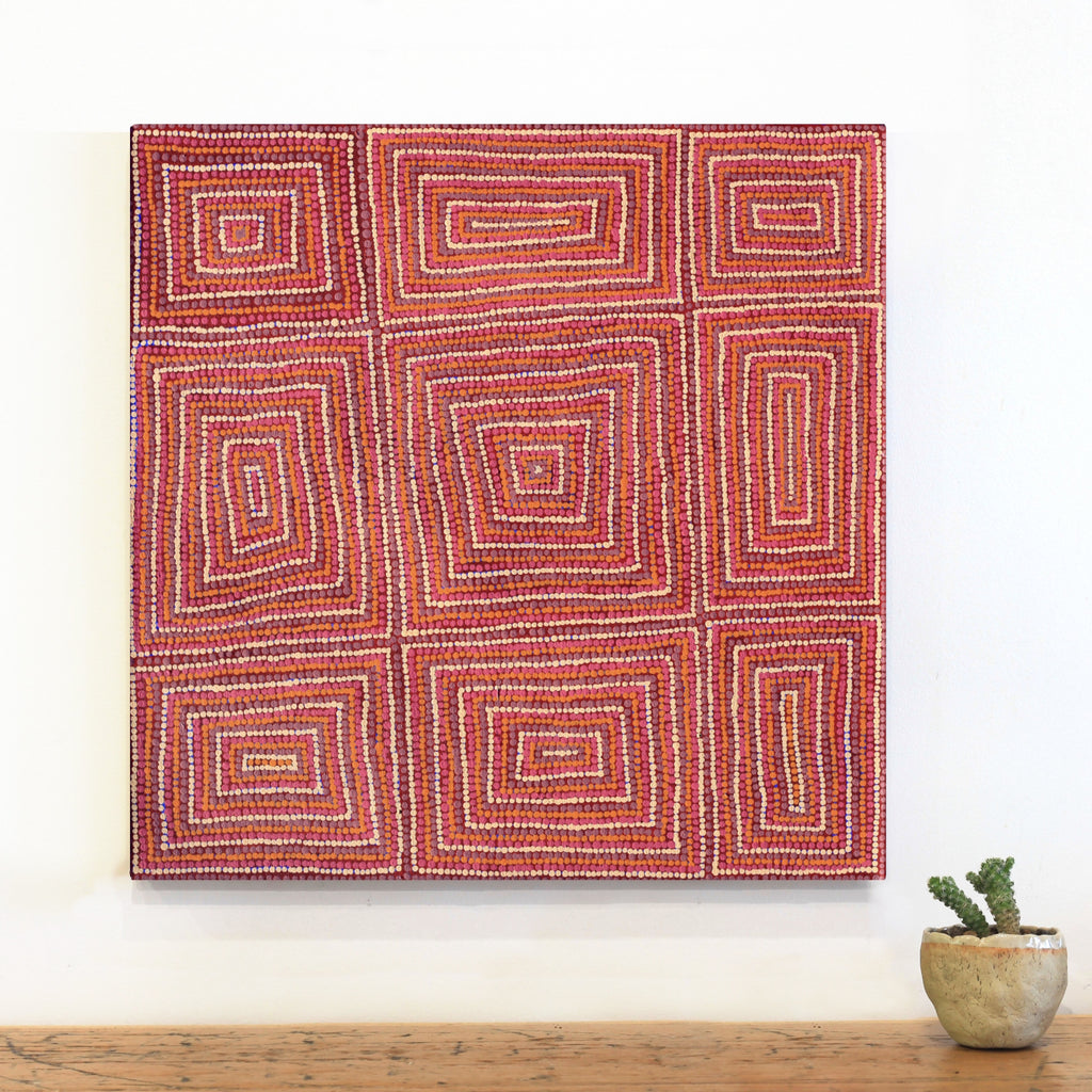 Aboriginal Art by Sandra Turner, Yalka at Karinyarra, 50x50cm - ART ARK®