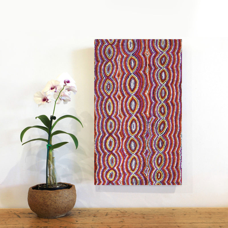 Aboriginal Artwork by Sandra Turner, Yalka at Karinyarra, 50x30cm