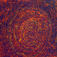 Aboriginal Artwork by Sarah Napurrurla Leo, Ngapa Jukurrpa (Water Dreaming), 30x30cm