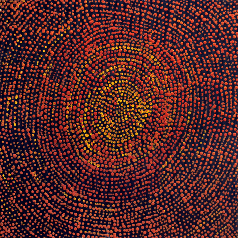 Aboriginal Artwork by Sarah Napurrurla Leo, Ngapa Jukurrpa (Water Dreaming), 30x30cm