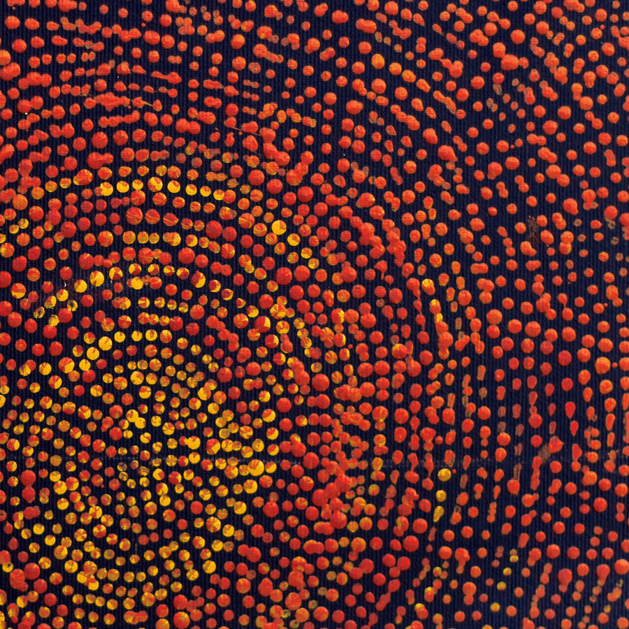 Aboriginal Artwork by Sarah Napurrurla Leo, Ngapa Jukurrpa (Water Dreaming), 30x30cm