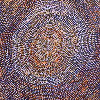 Aboriginal Artwork by Sarah Napurrurla Leo, Ngapa Jukurrpa (Water Dreaming), 30x30cm