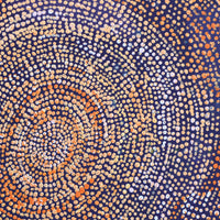 Aboriginal Artwork by Sarah Napurrurla Leo, Ngapa Jukurrpa (Water Dreaming), 30x30cm