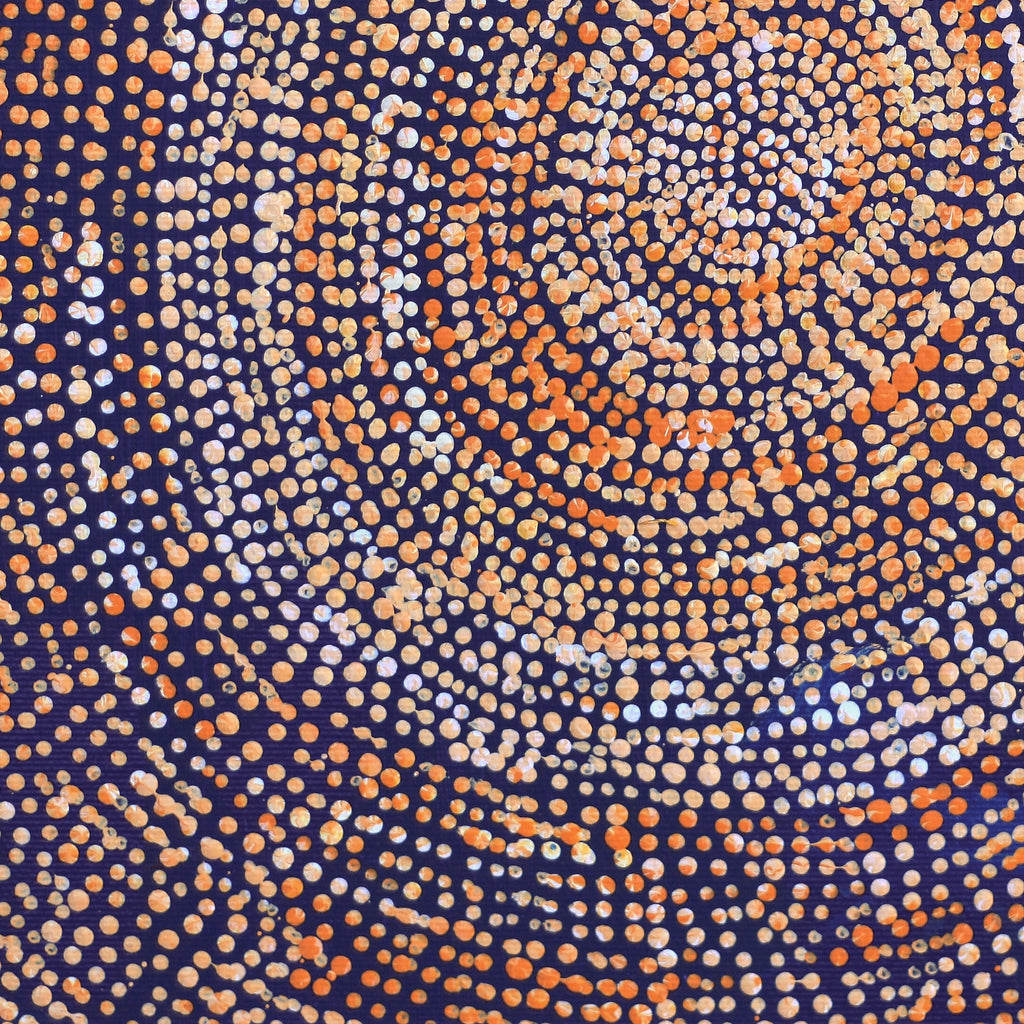 Aboriginal Artwork by Sarah Napurrurla Leo, Ngapa Jukurrpa (Water Dreaming), 30x30cm