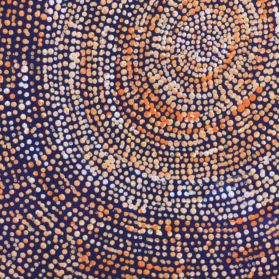 Aboriginal Artwork by Sarah Napurrurla Leo, Ngapa Jukurrpa (Water Dreaming), 30x30cm