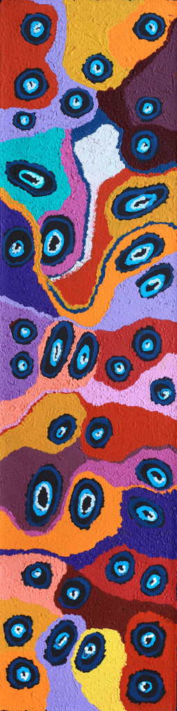 Aboriginal Artwork by Saraeva Napangardi Marshall, Mina Mina Dreaming - Ngalyipi, 122x30cm - ART ARK®