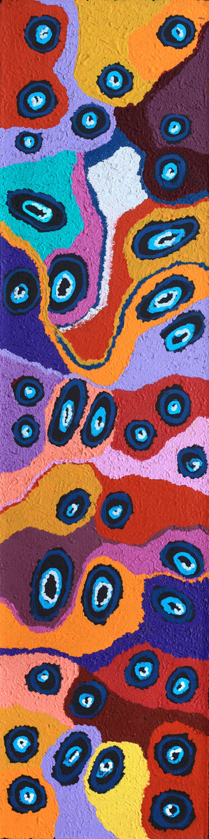 Aboriginal Art by Saraeva Napangardi Marshall, Mina Mina Dreaming - Ngalyipi, 122x30cm - ART ARK®