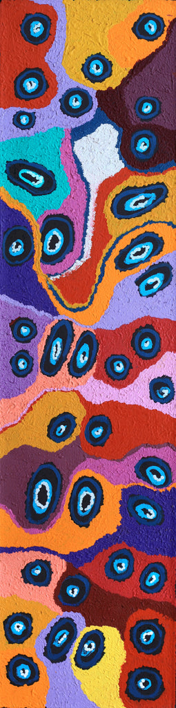 Aboriginal Artwork by Saraeva Napangardi Marshall, Mina Mina Dreaming - Ngalyipi, 122x30cm
