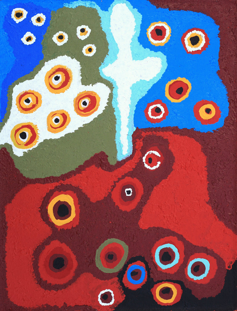 Aboriginal Artwork by Saraeva Napangardi Marshall, Mina Mina Dreaming - Ngalyipi, 61x46cm