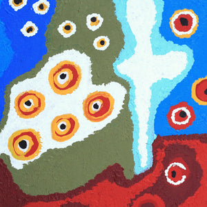 Aboriginal Art by Saraeva Napangardi Marshall, Mina Mina Dreaming - Ngalyipi, 61x46cm - ART ARK®
