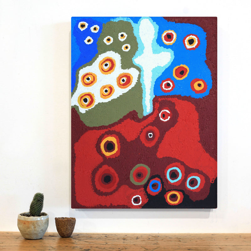 Aboriginal Artwork by Saraeva Napangardi Marshall, Mina Mina Dreaming - Ngalyipi, 61x46cm