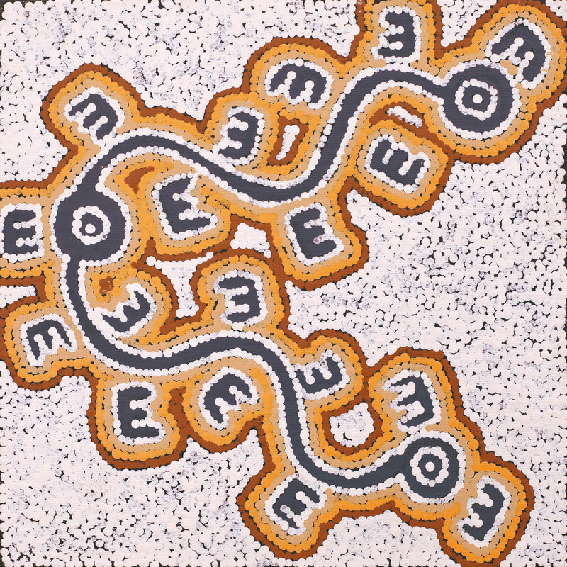 Aboriginal Artwork by Sarah-Jane Nampijinpa Singleton, (Brush-tail Possum Dreaming) - Mawurrji, 30x30cm