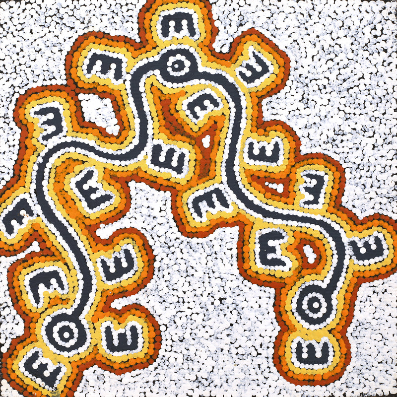 Aboriginal Artwork by Sarah-Jane Nampijinpa Singleton, (Brush-tail Possum Dreaming) - Mawurrji, 30x30cm