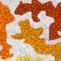 Aboriginal Artwork by Sarah-Jane Nampijinpa Singleton, Yankirri Jukurrpa (Emu Dreaming) - Ngarlikirlangu, 76x46cm