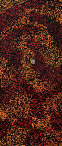 Aboriginal Artwork by Sarah Napurrurla Leo, Ngapa Jukurrpa (Water Dreaming) - Puyurru, 107x46cm