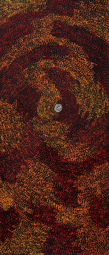 Aboriginal Artwork by Sarah Napurrurla Leo, Ngapa Jukurrpa (Water Dreaming) - Puyurru, 107x46cm