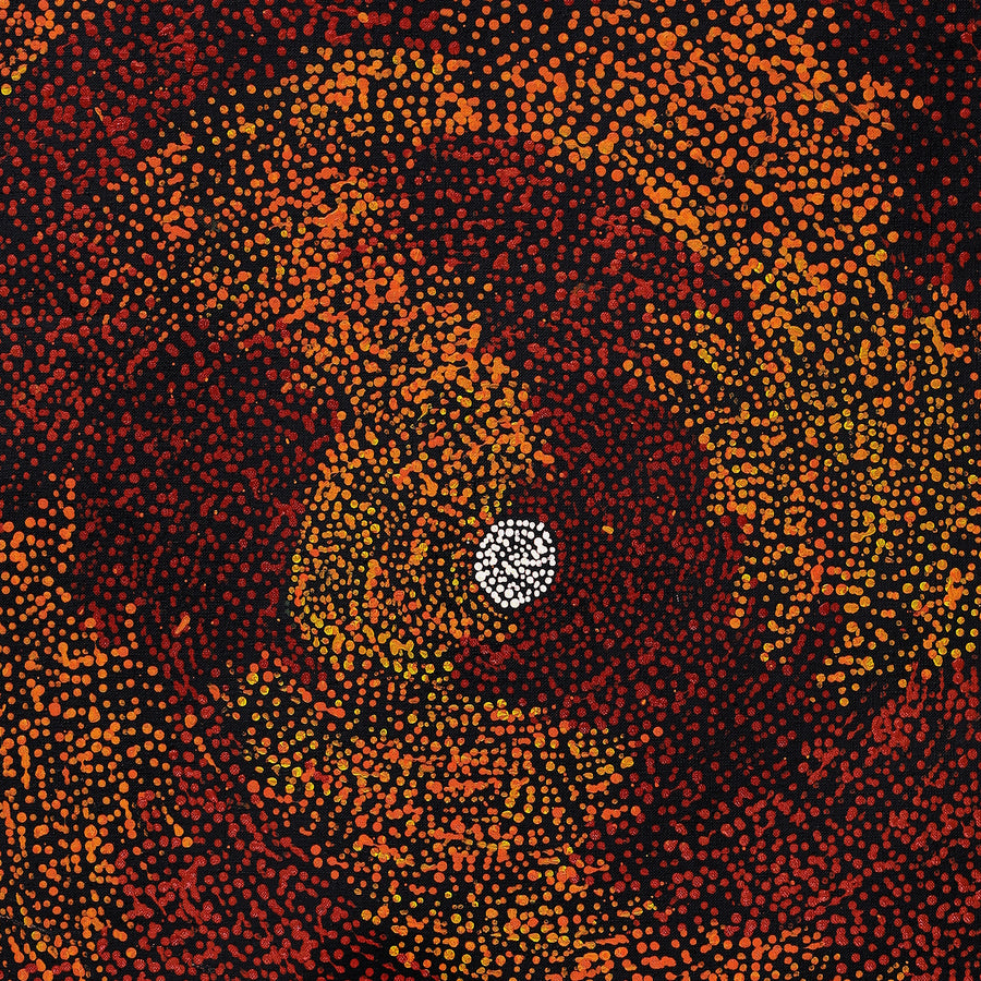 Aboriginal Artwork by Sarah Napurrurla Leo, Ngapa Jukurrpa (Water Dreaming) - Puyurru, 107x46cm