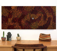 Aboriginal Artwork by Sarah Napurrurla Leo, Ngapa Jukurrpa (Water Dreaming) - Puyurru, 107x46cm