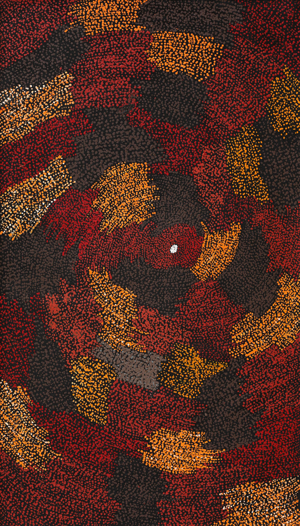 Aboriginal Artwork by Sarah Napurrurla Leo, Ngapa Jukurrpa (Water Dreaming) - Puyurru, 107x61cm