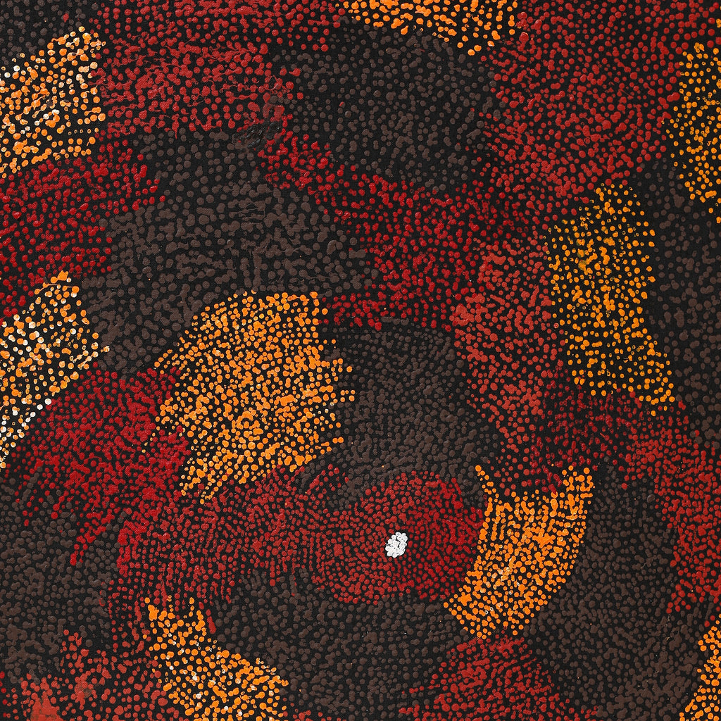 Aboriginal Artwork by Sarah Napurrurla Leo, Ngapa Jukurrpa (Water Dreaming) - Puyurru, 107x61cm