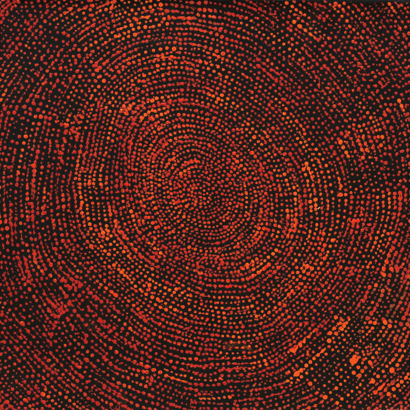 Aboriginal Artwork by Sarah Napurrurla Leo, Ngapa Jukurrpa (Water Dreaming) - Puyurru, 46x46xcm