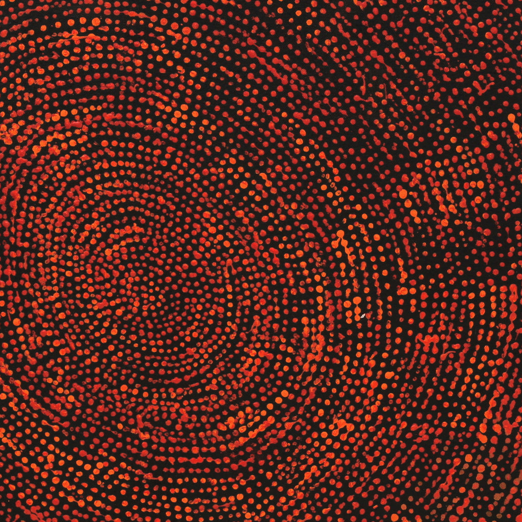 Aboriginal Artwork by Sarah Napurrurla Leo, Ngapa Jukurrpa (Water Dreaming) - Puyurru, 46x46xcm