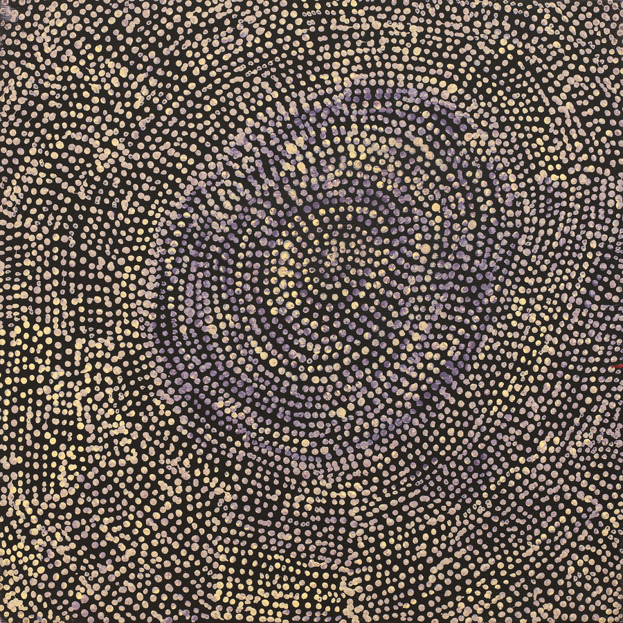 Aboriginal Artwork by Sarah Napurrurla Leo, Ngapa Jukurrpa (Water Dreaming) - Puyurru, 30x30cm