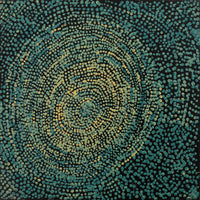 Aboriginal Artwork by Sarah Napurrurla Leo, Ngapa Jukurrpa (Water Dreaming) - Puyurru, 30x30cm